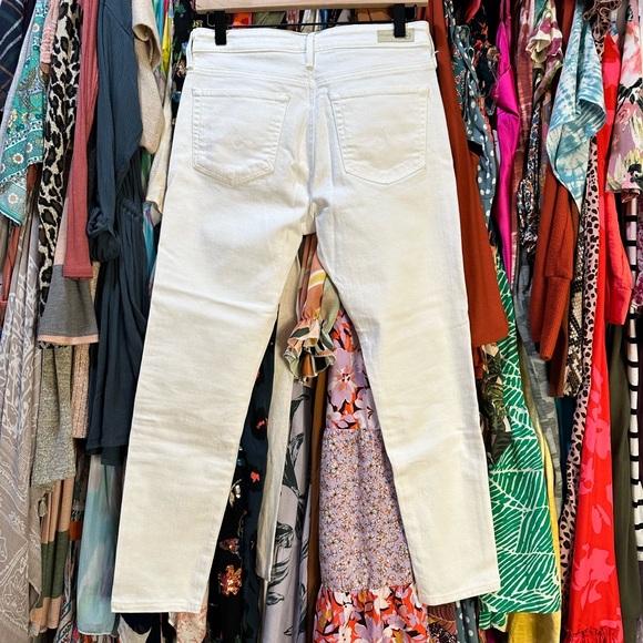 AG high-rise skinny ankle white button front jeans - Picture 2 of 7